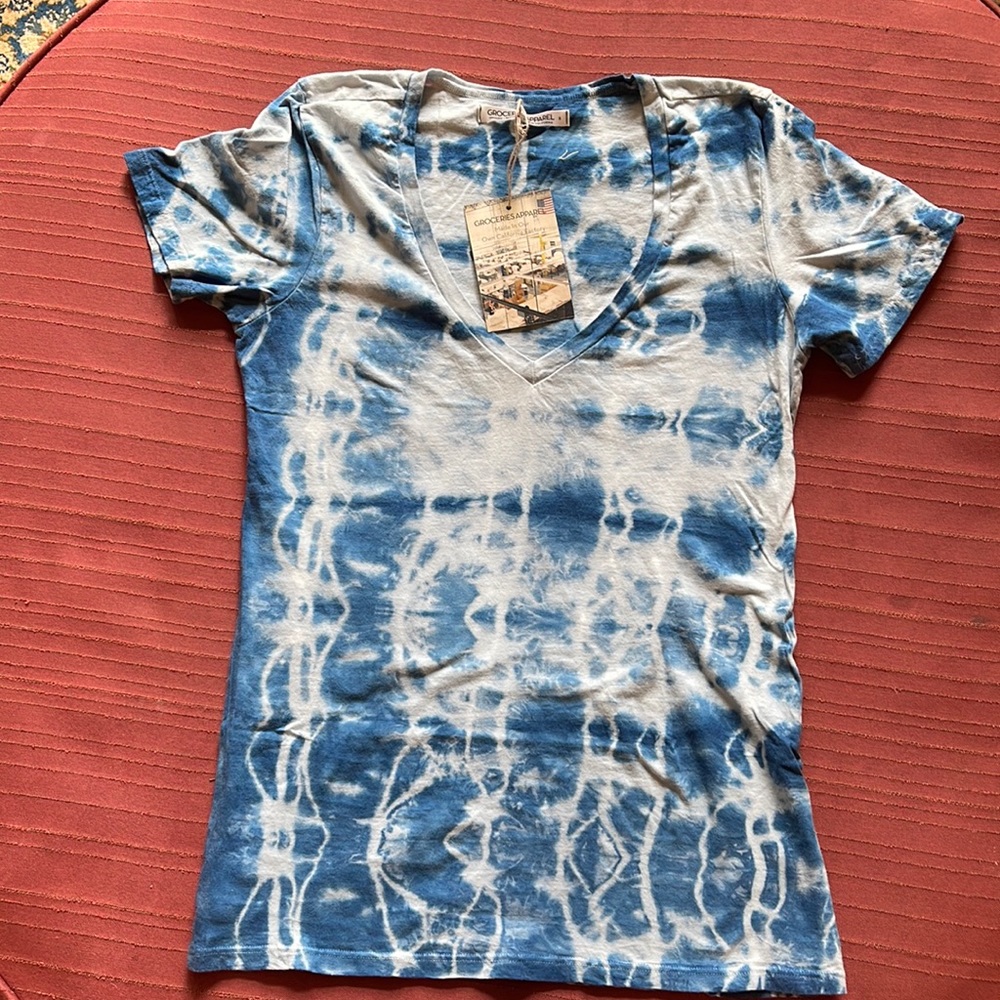 Groceries Apparel T-shirt- tie-dyed.  Nontoxic Vegetable Dyed.